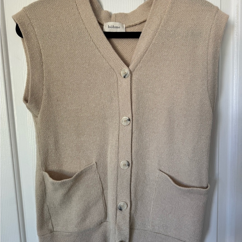 Bohme Cream V-Neck Sweater